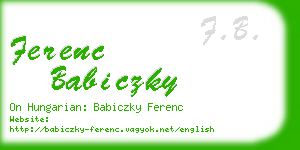 ferenc babiczky business card